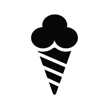 Koni dondurma ikonu vektör illüstrasyonu 