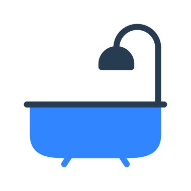 küvet ağ ikonu vektör illüstrasyonu 