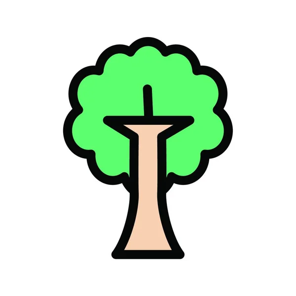Árvore Assustadora Carvalho Ilustração Vetorial Simples —  Vetores de Stock