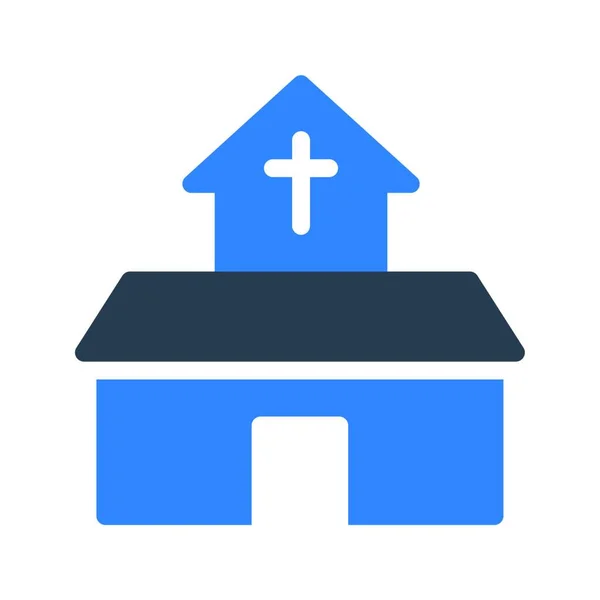 Katholieke Kapel Eenvoudige Vector Illustratie — Stockvector