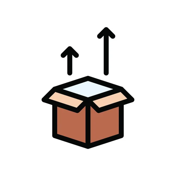 Box Icon Unpacking Sign Vector Illustration — Vector de stock