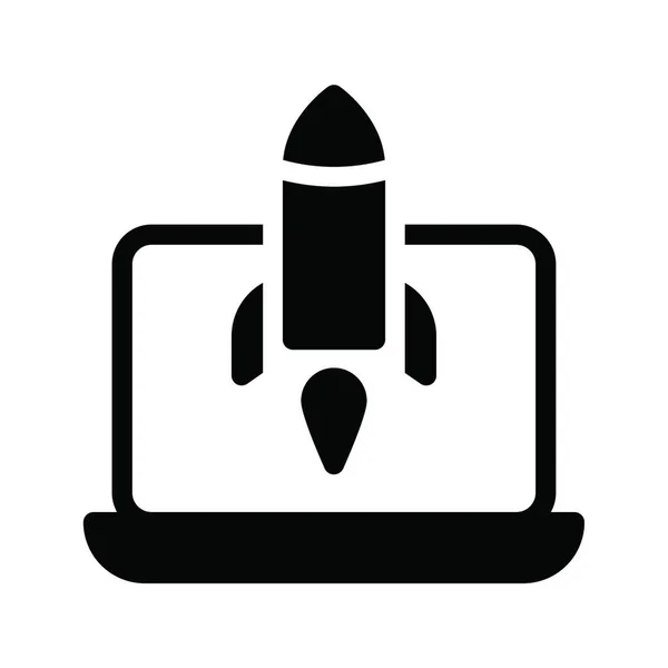Rocket Web Simple Icon Illustration — Stock Vector