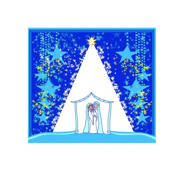 Geboorte Van Jezus Bethlehem Abstracte Kaart — Stockvector