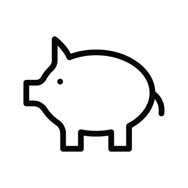 Schwein Tier Einfache Vektorillustration — Stockvektor