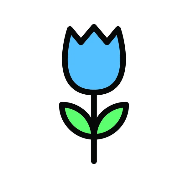 Blue Rose Simple Vector Illustration — Stock Vector