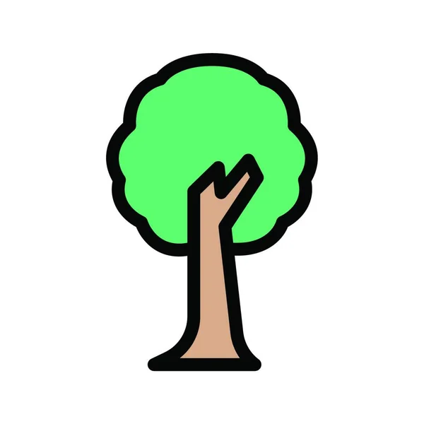 Oak Tree Simple Vector Illustration — Stock Vector