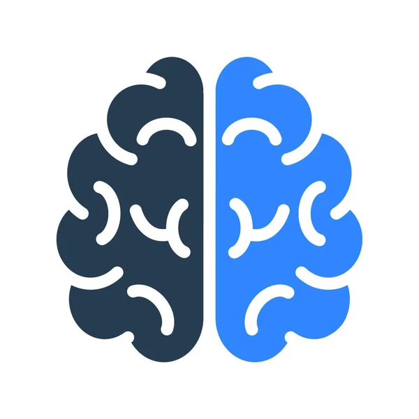 Cerebro Icono Ilustración Vectorial — Archivo Imágenes Vectoriales