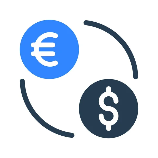 Dollár Euro Ikon Vektor Illusztráció — Stock Vector