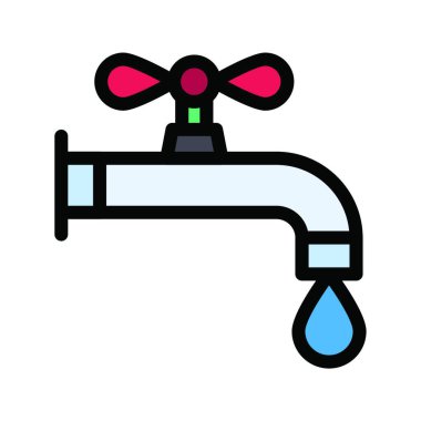 Musluk simgesi vektör illüstrasyonu