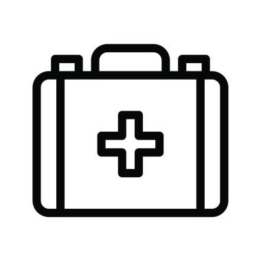  İlk yardım kiti web simgesi vektör illüstrasyonu