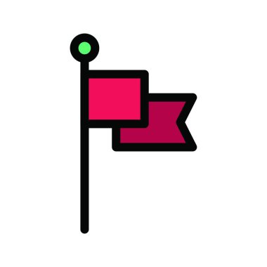 dalgalanan bayrak simge vektör çizim