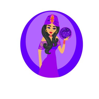 Güzel falcı kadın modern vektör çizimi