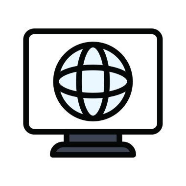 İnternet simgesi, vektör illüstrasyonu