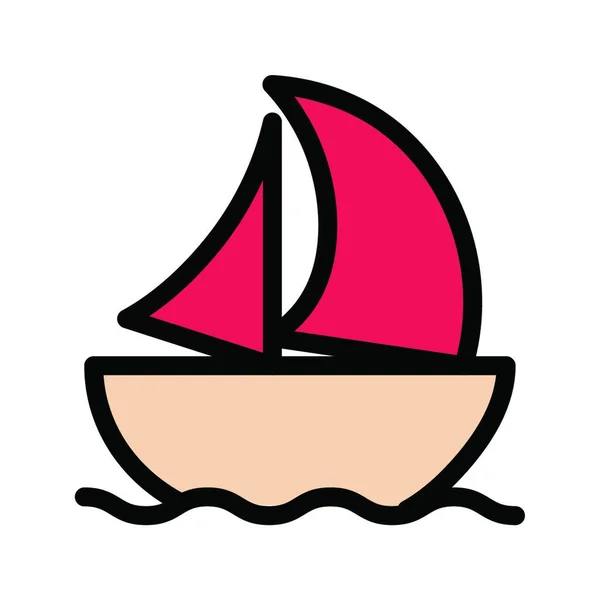 Boat Web Icon Vector Illustration — Vetor de Stock
