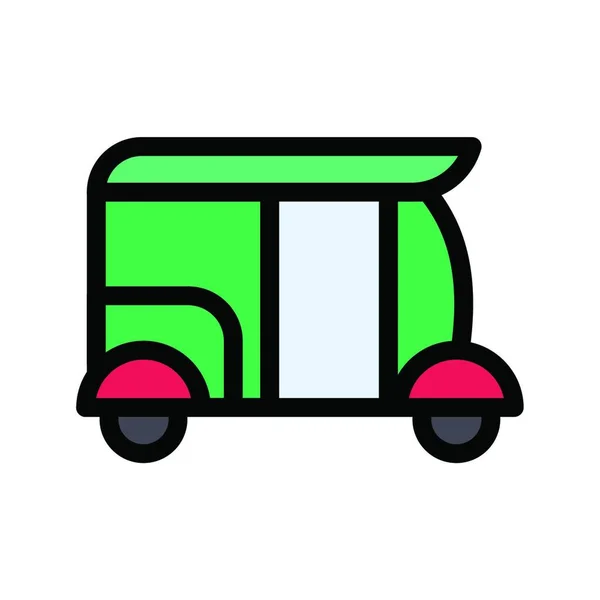 Rickshaw Icono Vector Ilustración — Vector de stock