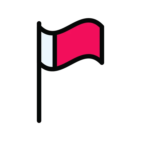Ondeando Bandera Icono Vector Ilustración — Vector de stock