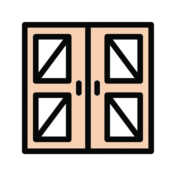 Ikona Dveří Vektorová Ilustrace — Stockový vektor