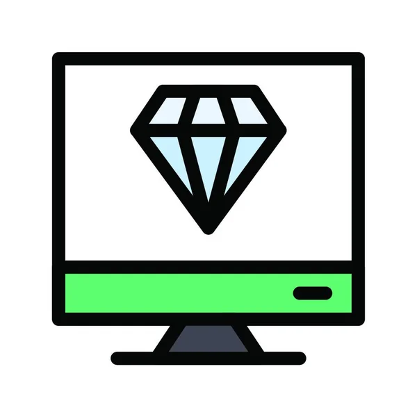 Diamante Icono Vector Ilustración — Archivo Imágenes Vectoriales