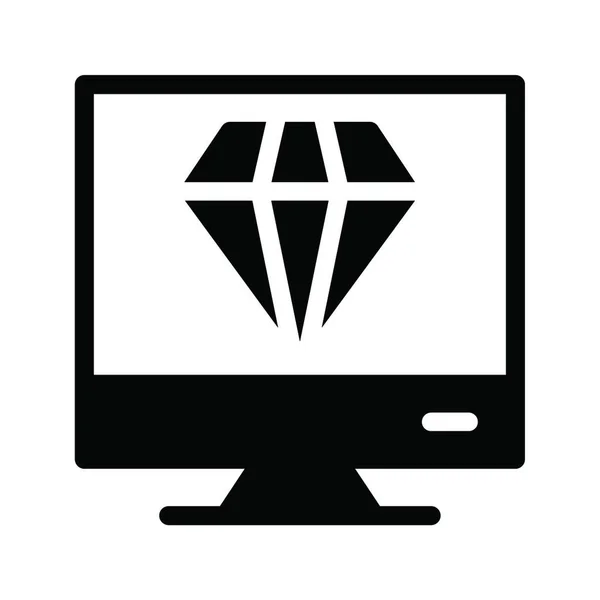 Diamante Icono Vector Ilustración — Archivo Imágenes Vectoriales