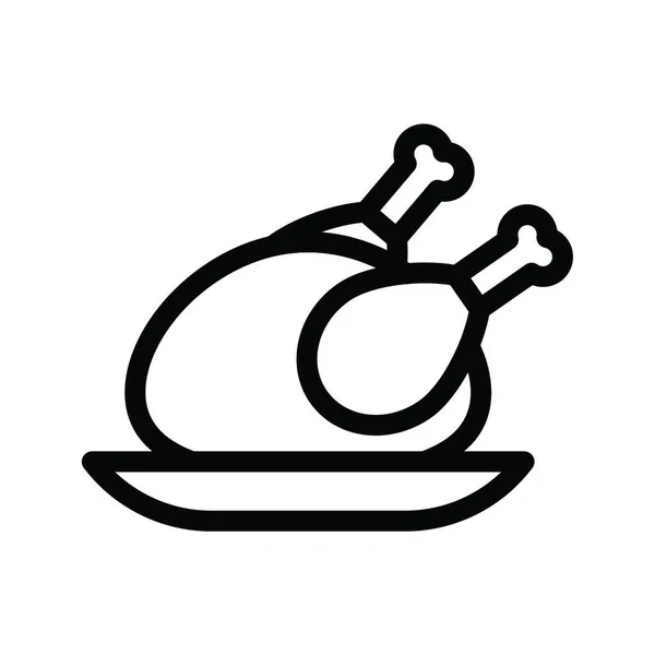 Chicken Meat Web Icon Vector Illustration — Stock Vector