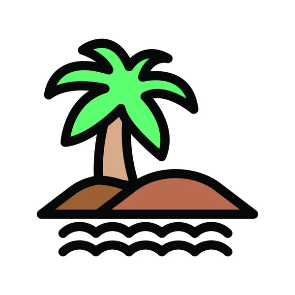 Praia Ícone Vetor Ilustração — Vetor de Stock