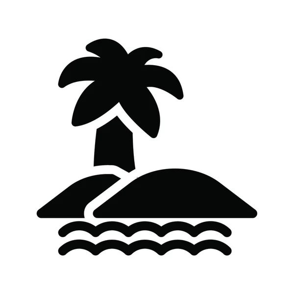 Icono Playa Vector Ilustración — Vector de stock