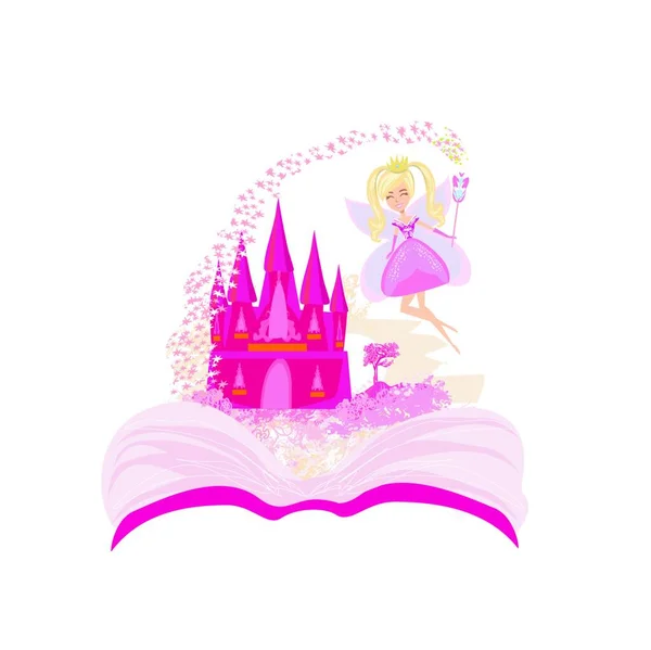 Magic World Tales Fairy Castle Appearing Book — Stock Vector