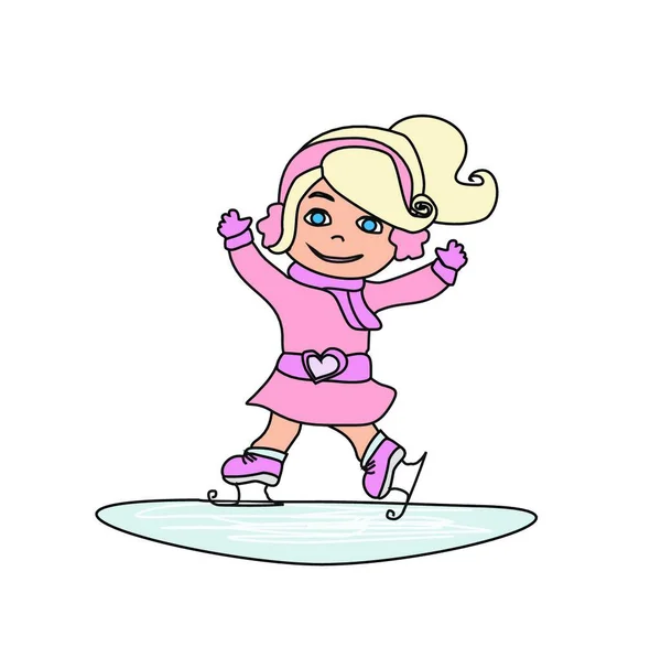 Sweet Skater Doodle Illustration — Stock Vector