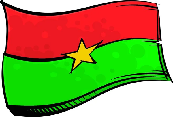 Malované Burkina Faso Vlajka Vlnící Větru — Stockový vektor