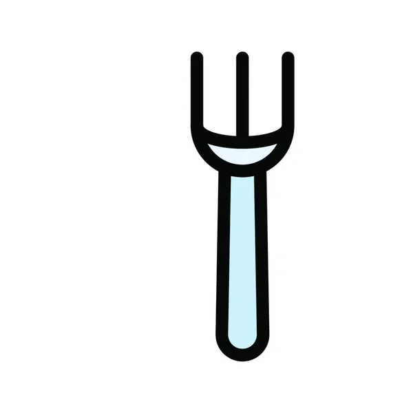 Fork Web Icon Vector Illustration — Vetor de Stock