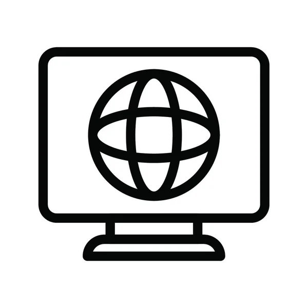 Ikona Internetu Vektorová Ilustrace — Stockový vektor