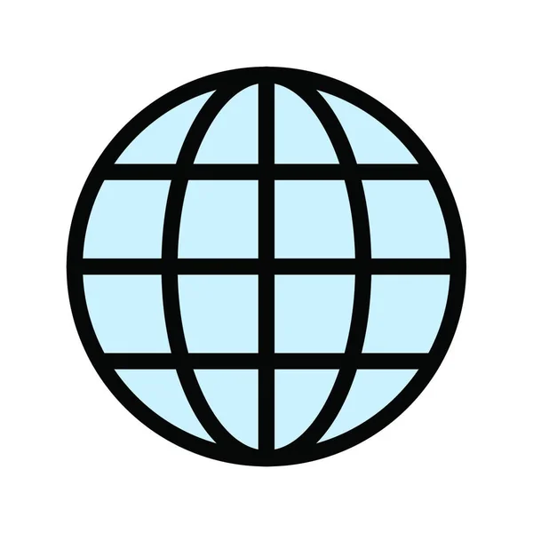 Illustrazione Vettoriale Icona Globale — Vettoriale Stock