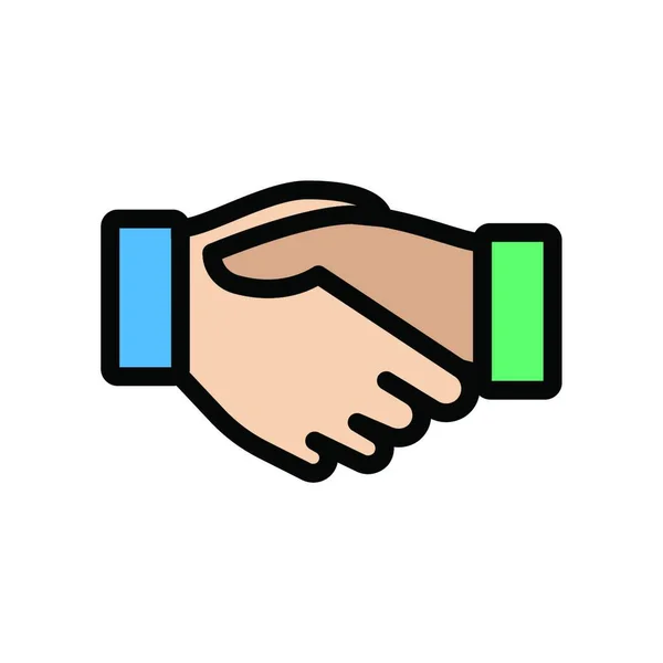 Handshake Ícone Vetor Ilustração — Vetor de Stock