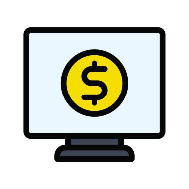 çevrimiçi ticaret, basit vektör illüstrasyonu