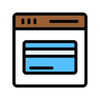 çevrimiçi ödeme simgesi vektör illüstrasyonu 