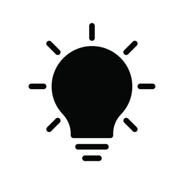 Fikir, ampul ağ ikonu vektör çizimi