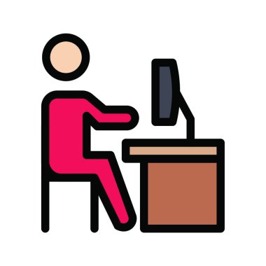 çalışma simgesi, vektör illüstrasyonu 