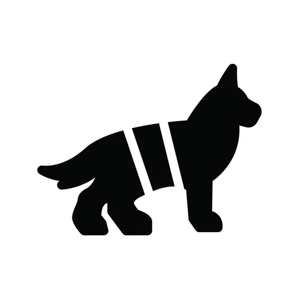 Perro Policía Icono Vector Ilustración — Vector de stock