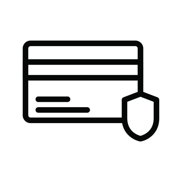 Ícone Proteção Cartão Ilustração Vetorial —  Vetores de Stock