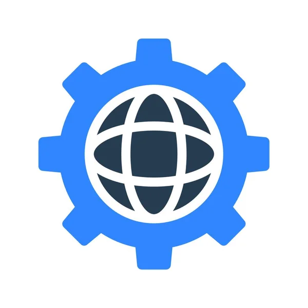 Ikona Globalna Ilustracja Wektora — Wektor stockowy