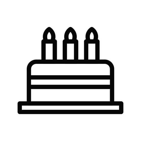 Kerzen Auf Kuchen Einfache Vektorillustration — Stockvektor