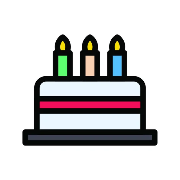 Candles Cake Icon Vector Illustration — Stock Vector