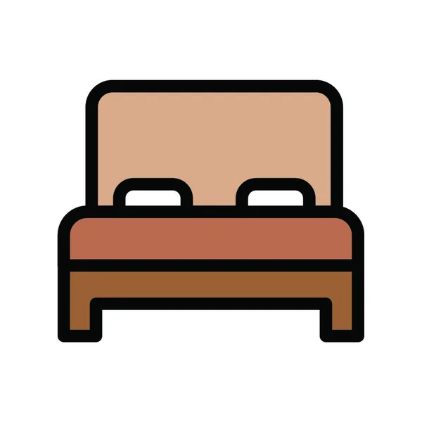 Bed Web Icon Vector Illustration — Stock Vector