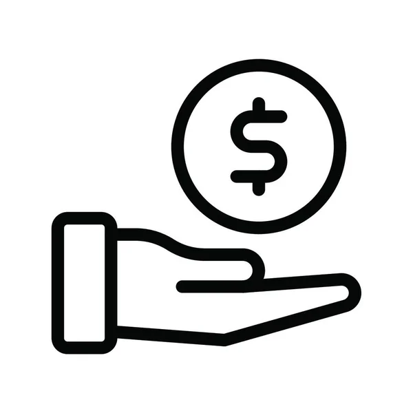 Ilustração Vetor Ícone Dólar — Vetor de Stock