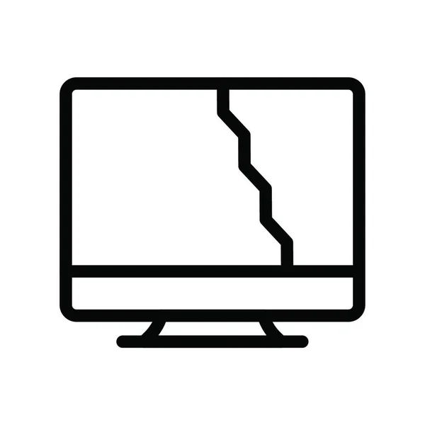 Broken Screen Web Icon Vector Illustration — Stock Vector