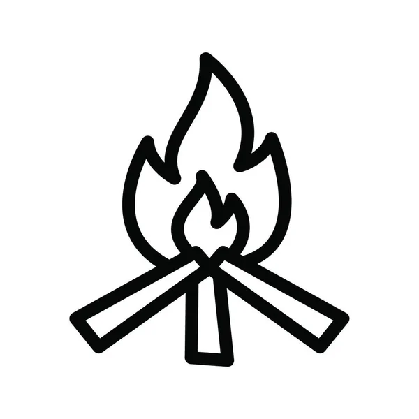 Einfache Web Ikone Des Lagerfeuers Isoliert Auf Weiß — Stockvektor