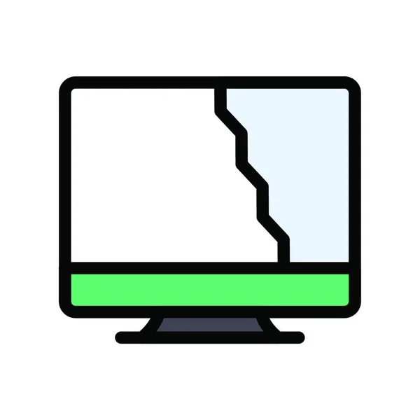 Зламаний Екран Веб Іконка Векторна Ілюстрація — стоковий вектор