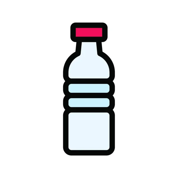 Пластиковая Бутылка Веб Иконка Векторной Иллюстрации — стоковый вектор