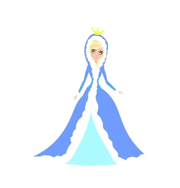 美丽的冬季公主矢量插图 — 图库矢量图片