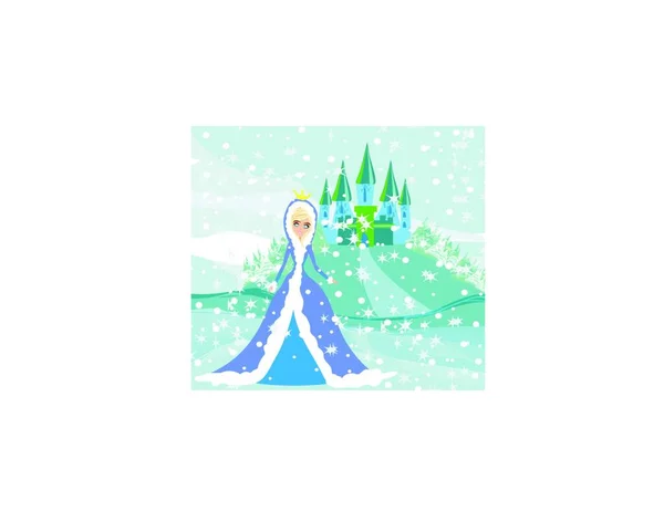 Красива Зимова Принцеса Векторна Ілюстрація — стоковий вектор